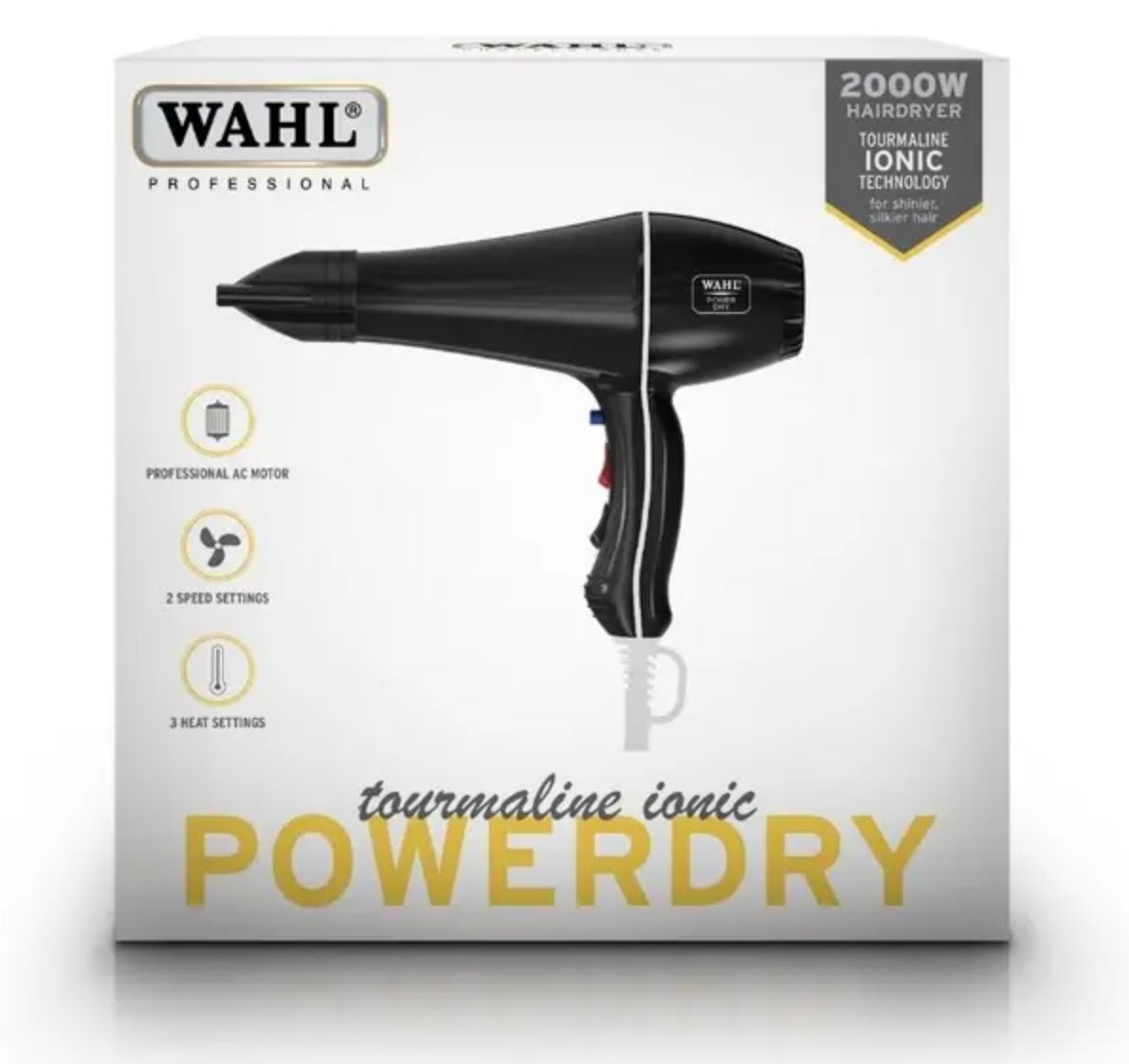 WAHL Professional Tourmaline Ionic Powerdry - Black