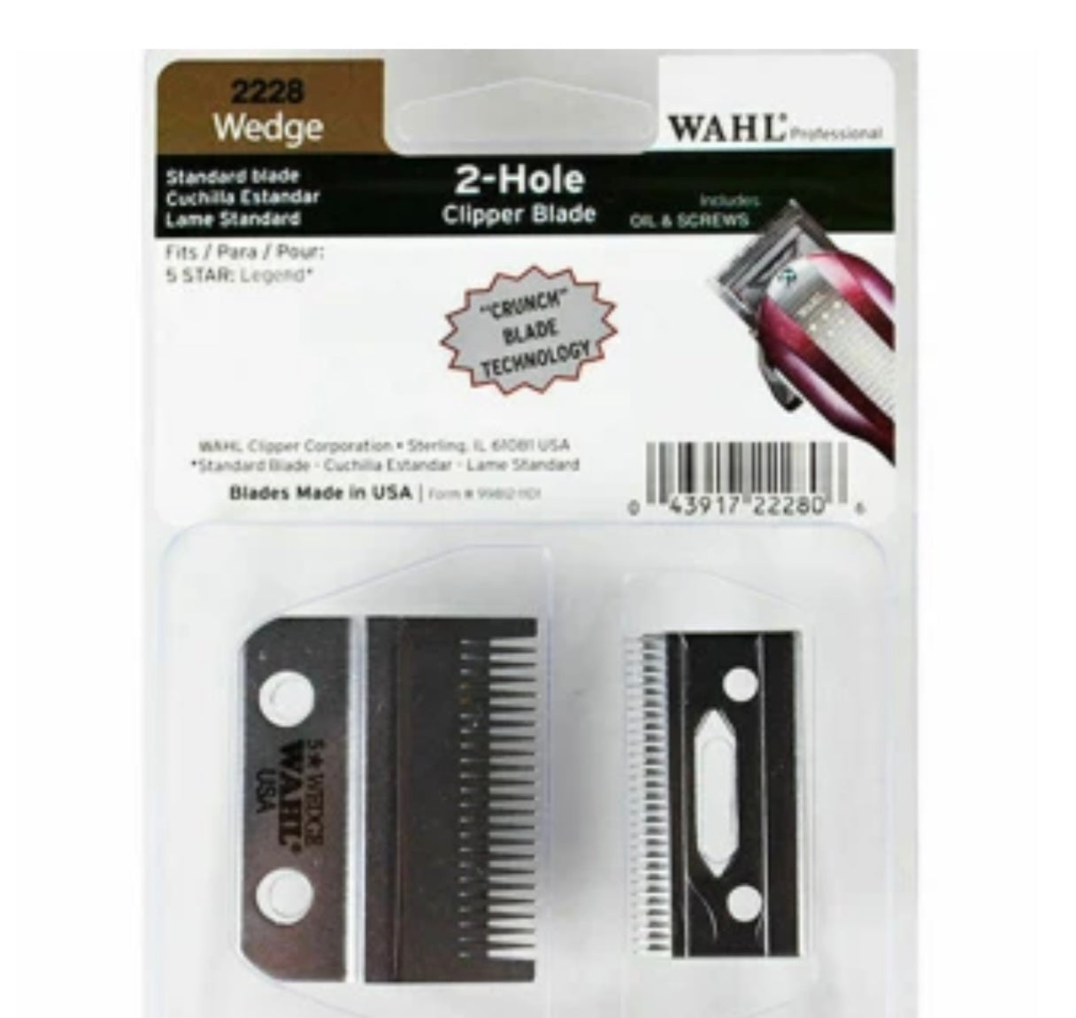 WAHL 2-Hole Clipper Blade - Fits Legend
